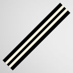 Double Cuff Stripe Nearly Solid Minimalist Pattern in Black and Almond Cream Table Runner Gallery Image 3