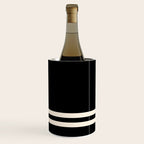 Double Cuff Stripe Nearly Solid Minimalist Pattern in Black and Almond Cream Wine Chiller Gallery Image 2