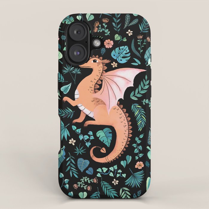 Tropical Dragon in Peach iPhone Case Gallery Image 1