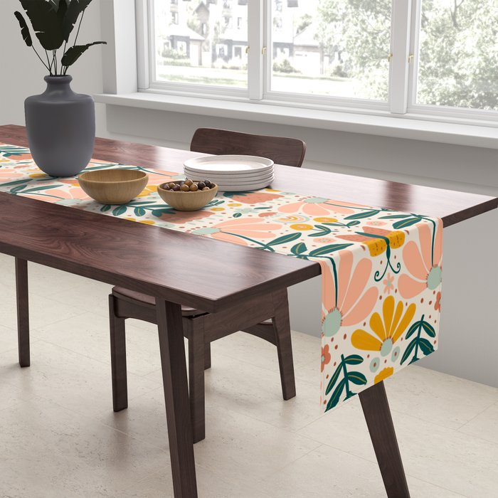 Pretty Floral - Earth Colors Table Runner Gallery Image 2