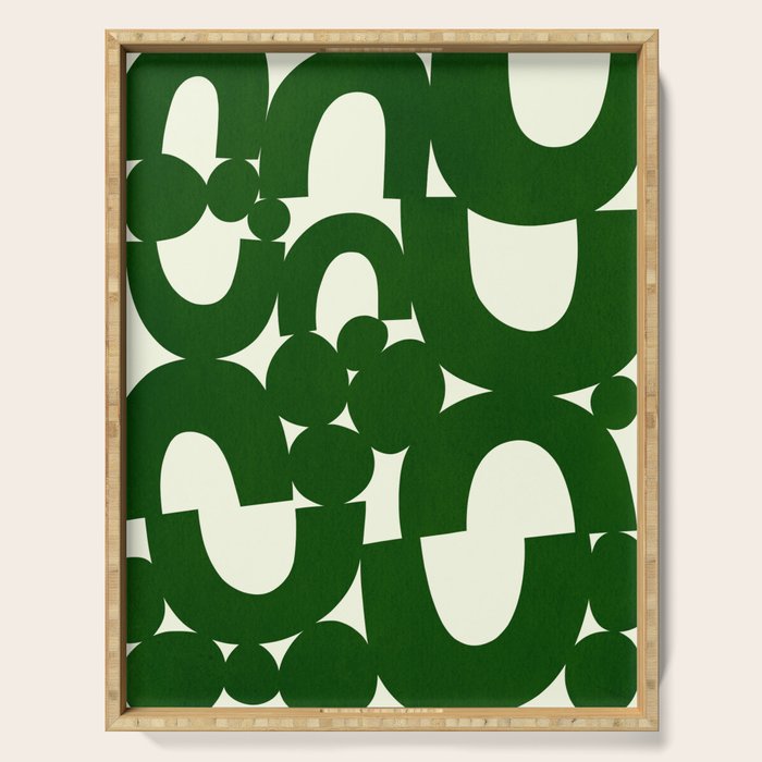 Abstract024-green Serving Tray Gallery Image 1