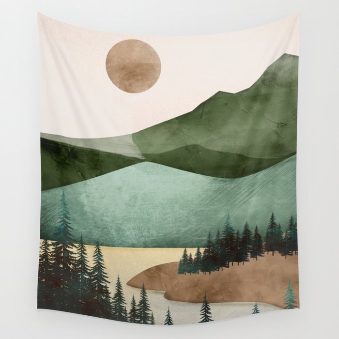 Abstract Art Landscape 16 Wall Tapestry Gallery Image 4