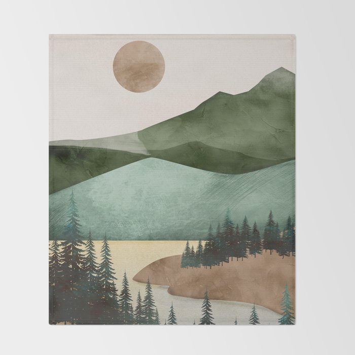 Abstract Art Landscape 16 Throw Blanket Gallery Image 2