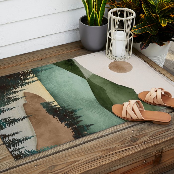 Abstract Art Landscape 16 Outdoor Rug Gallery Image 2