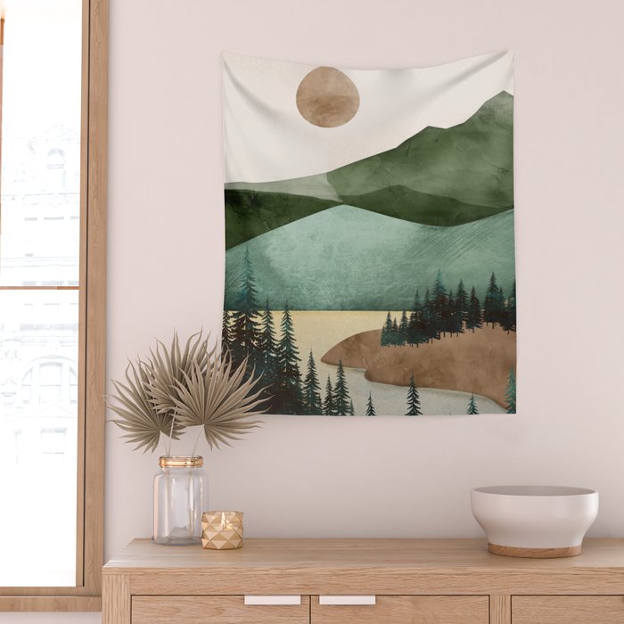 Abstract Art Landscape 16 Wall Tapestry Gallery Image 2