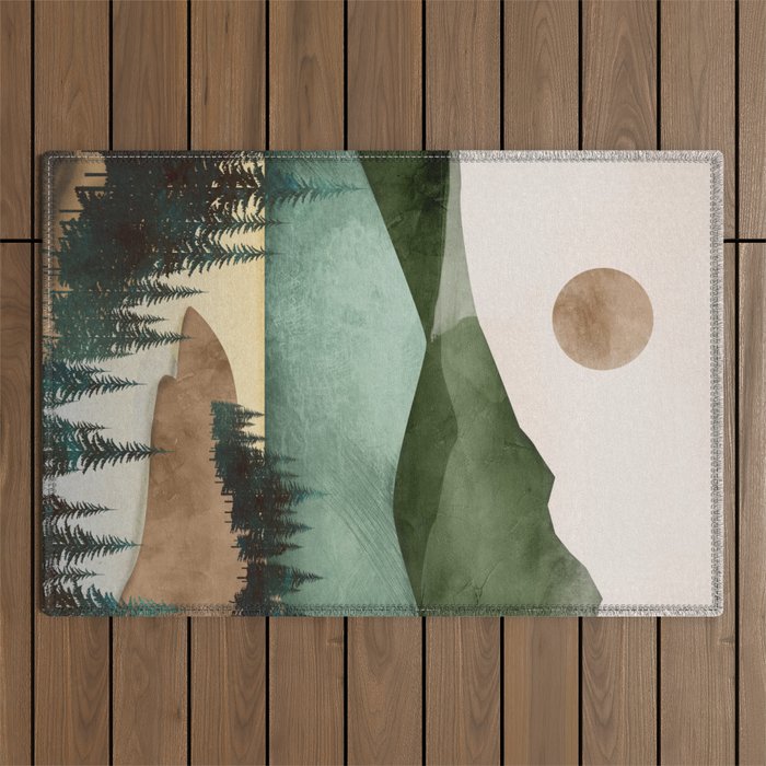 Abstract Art Landscape 16 Outdoor Rug Gallery Image 1