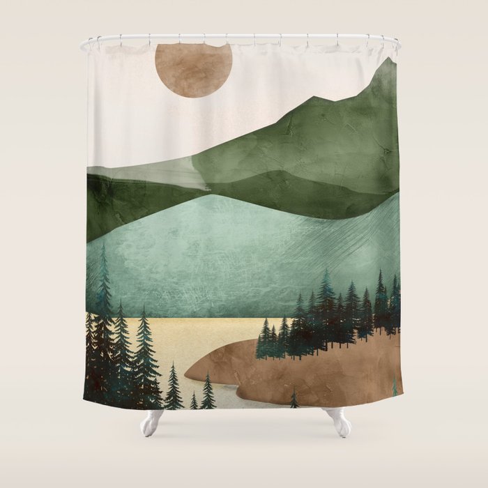 Abstract Art Landscape 16 Shower Curtain Gallery Image 1
