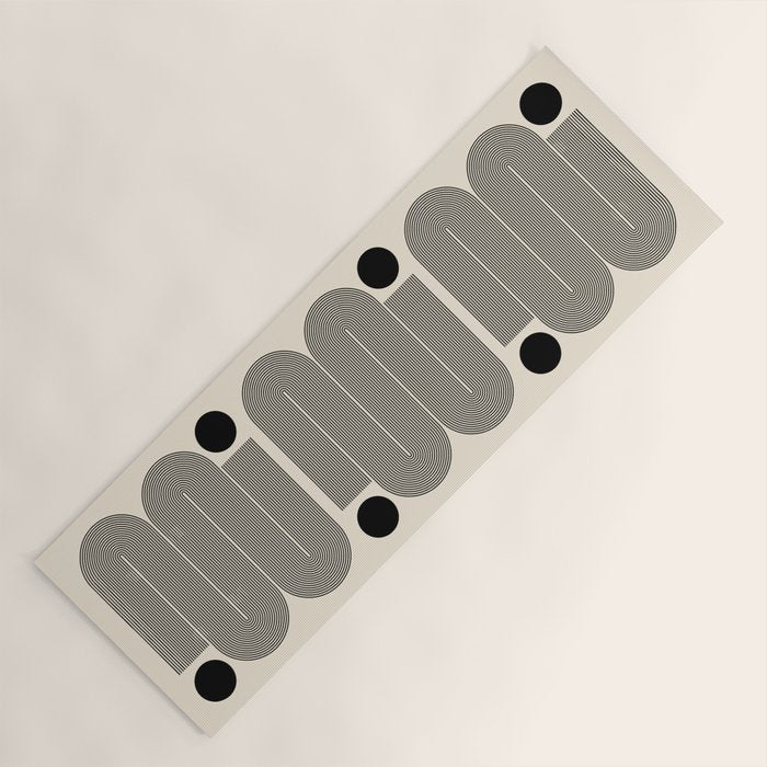 Abstraction_LINE_BLACK_DOT_VISUAL_ART_Minimlism_001A Yoga Mat Gallery Image 1