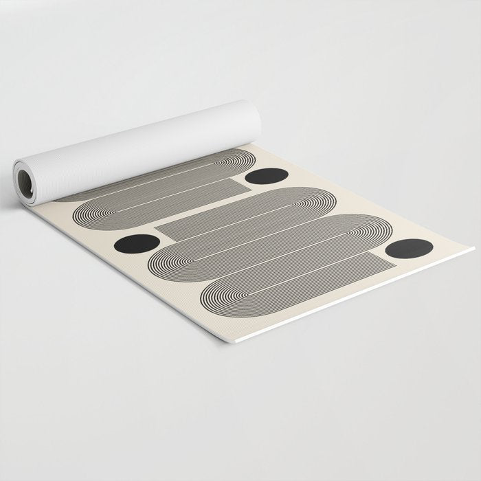 Abstraction_LINE_BLACK_DOT_VISUAL_ART_Minimlism_001A Yoga Mat Gallery Image 2