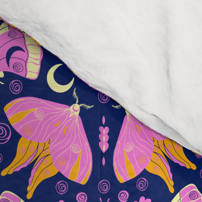 Purple Violet Luna Moths Comforter Gallery Image 4
