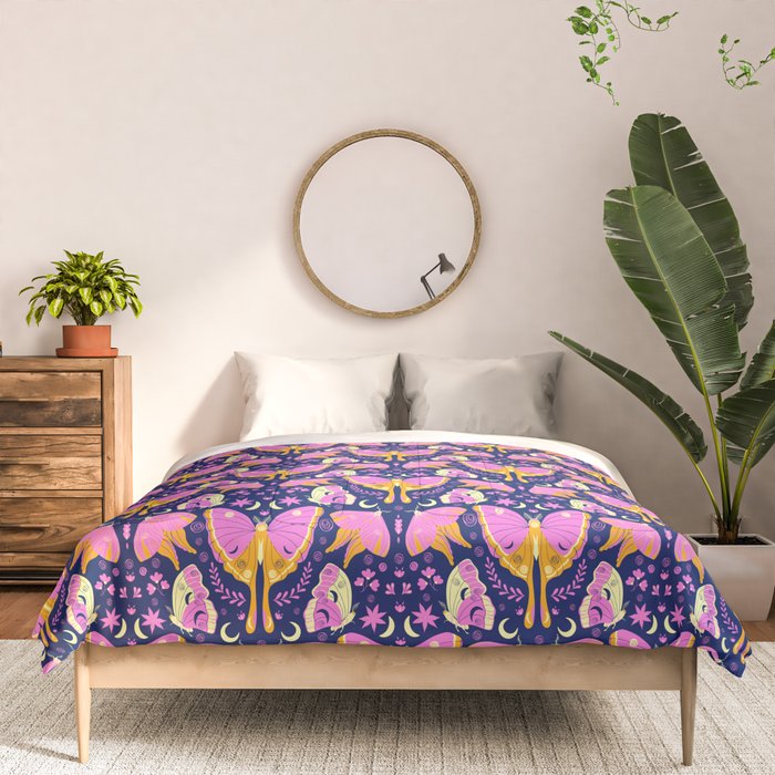 Purple Violet Luna Moths Comforter Gallery Image 3