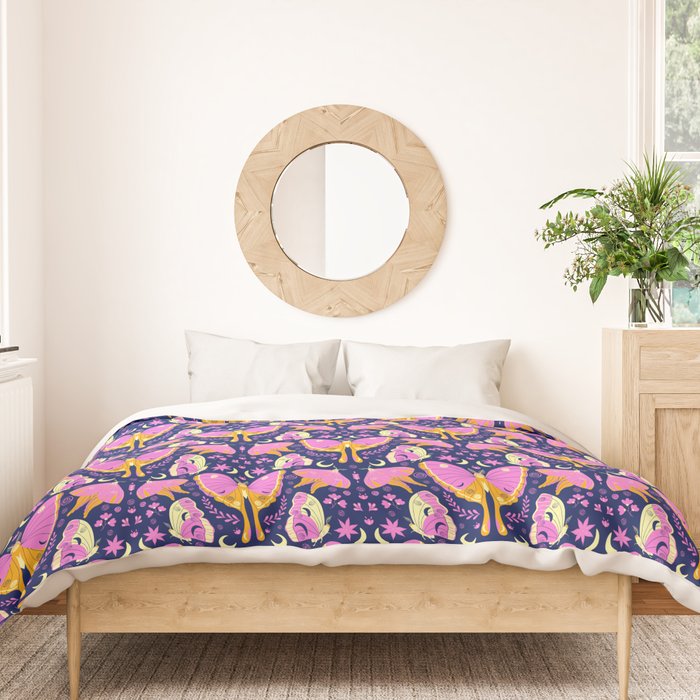 Purple Violet Luna Moths Duvet Cover Gallery Image 3