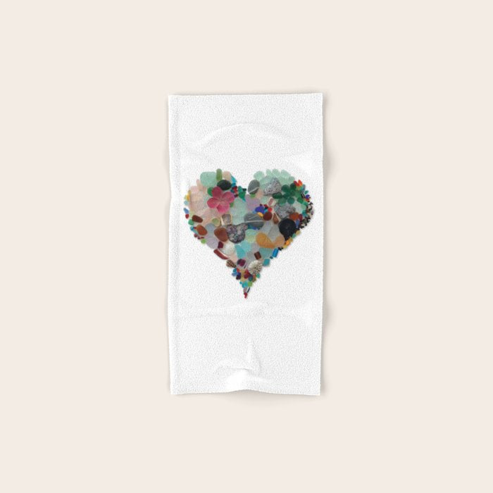 Love -  Sea Glass Heart A Unique Birthday & Fatherâs Day Gift Hand & Bath Towel Gallery Image 1