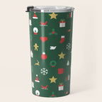 Geometric christmas decoration pattern Travel Mug Gallery Image 3