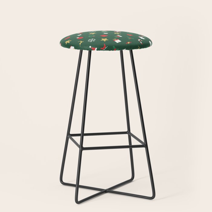 Geometric christmas decoration pattern Stool Gallery Image 1