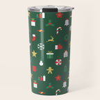 Geometric christmas decoration pattern Travel Mug Gallery Image 1