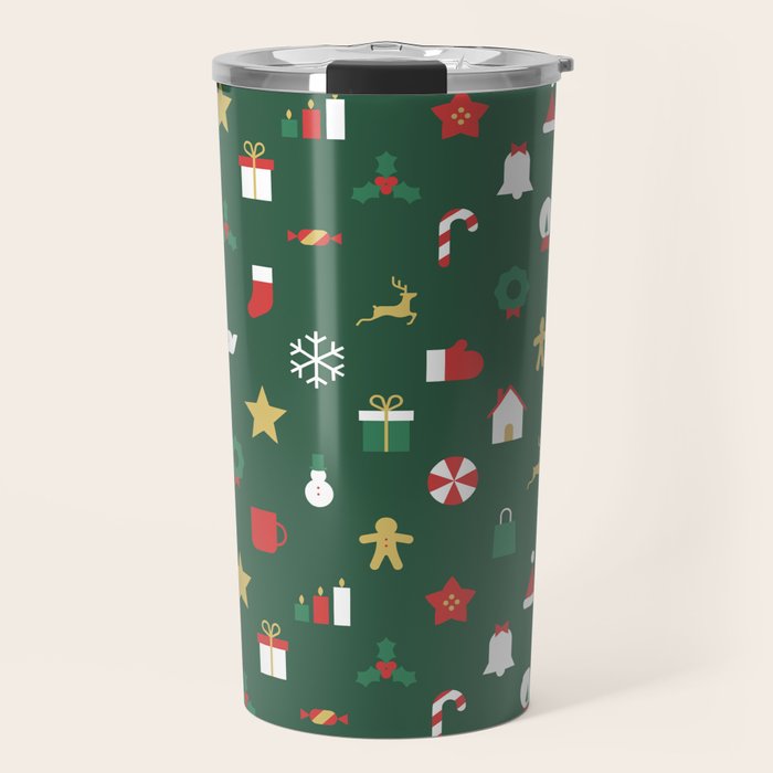 Geometric christmas decoration pattern Travel Mug Gallery Image 1
