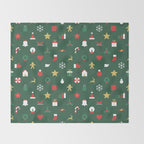 Geometric christmas decoration pattern Throw Blanket Gallery Image 2
