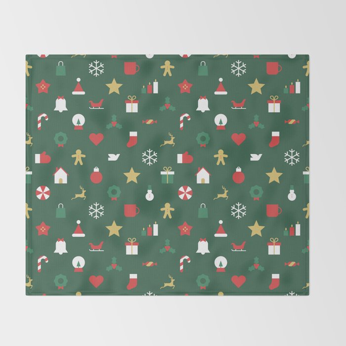 Geometric christmas decoration pattern Throw Blanket Gallery Image 2