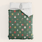 Geometric christmas decoration pattern Duvet Cover Gallery Image 6