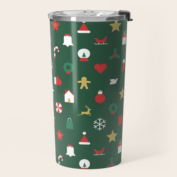 Geometric christmas decoration pattern Travel Mug Gallery Image 2