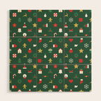 Geometric christmas decoration pattern Wood Wall Art Gallery Image 1