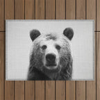 Bear - Black & White Outdoor Rug Gallery Image 1