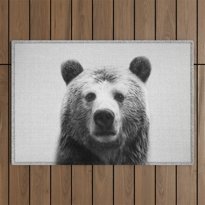 Bear - Black & White Outdoor Rug Gallery Image 1