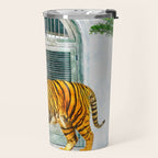 94 Tropical, Greece Architecture Buildings Tiger Wild Cat Watercolor Palm Travel Bohemian Painting Travel Mug Gallery Image 2