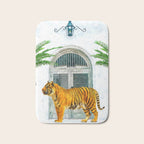 94 Tropical, Greece Architecture Buildings Tiger Wild Cat Watercolor Palm Travel Bohemian Painting Bath Mat Gallery Image 1