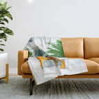 94 Tropical, Greece Architecture Buildings Tiger Wild Cat Watercolor Palm Travel Bohemian Painting Throw Blanket Gallery Image 1