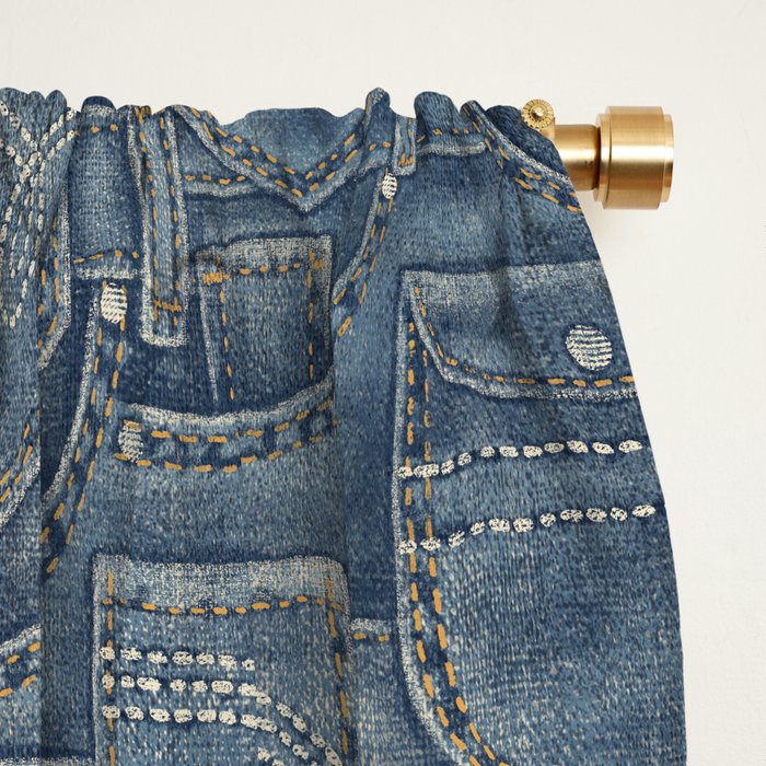 Jean Pockets - medium denim blue Window Curtain Gallery Image 2