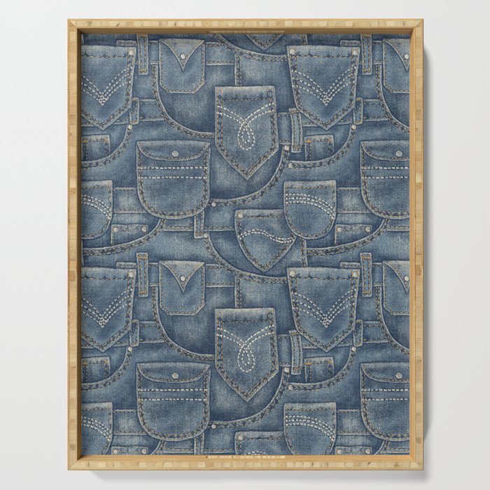 Jean Pockets - medium denim blue Serving Tray Gallery Image 1
