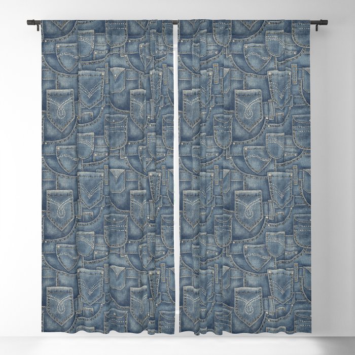 Jean Pockets - medium denim blue Window Curtain Gallery Image 5