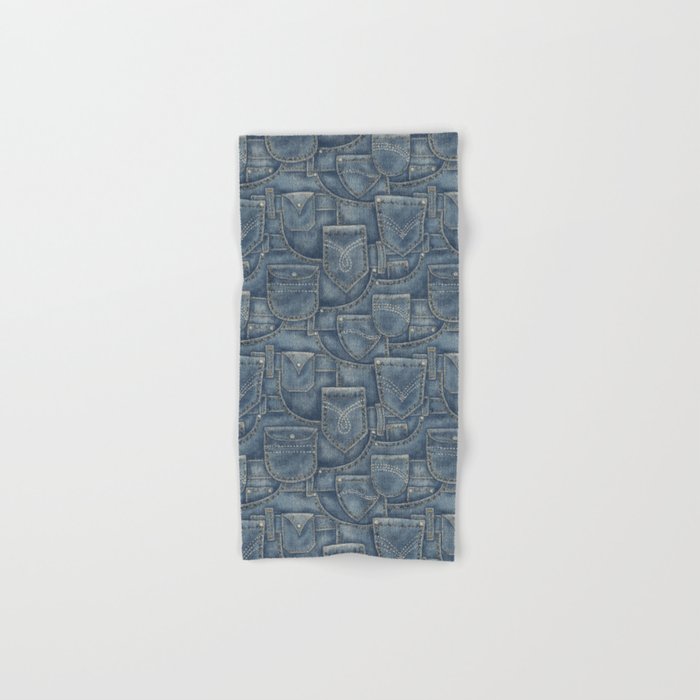 Jean Pockets - medium denim blue Bath Towel Gallery Image 1