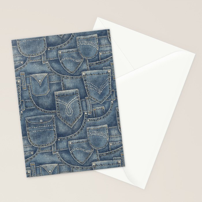 Jean Pockets - medium denim blue Stationery Card Gallery Image 2
