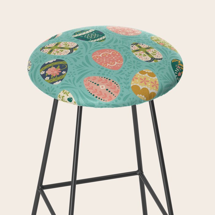 Floral Easter Eggs - Aqua Stool Gallery Image 2