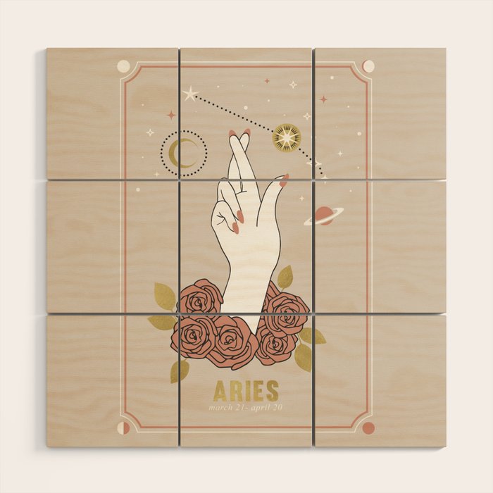 Aries Zodiac Series Wood Wall Art Gallery Image 1