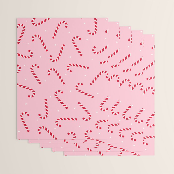 Christmas Candy Cane Pink Wrapping Paper Gallery Image 3