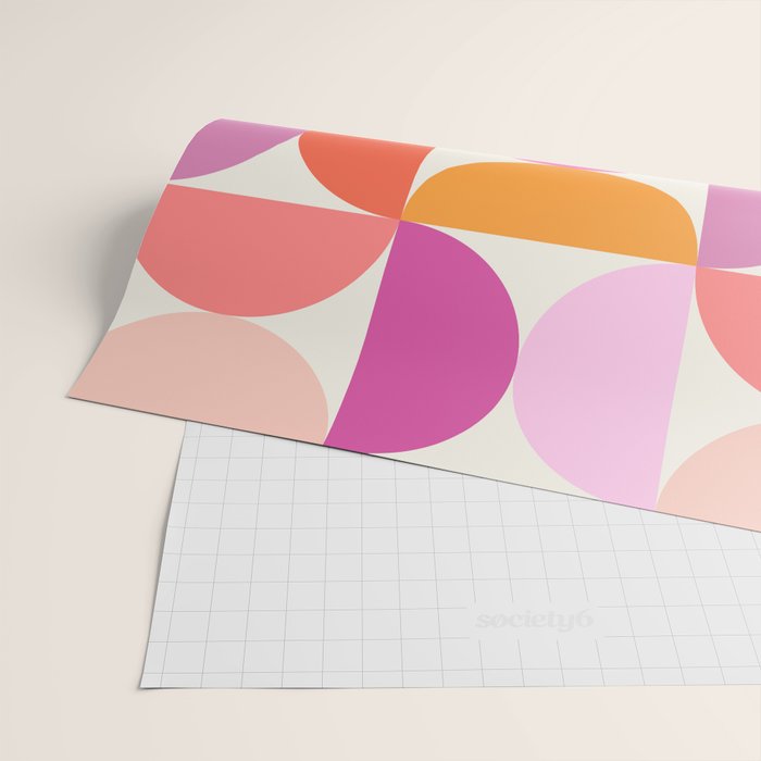 Mid Century Modern Shapes - Pink Wrapping Paper Gallery Image 2