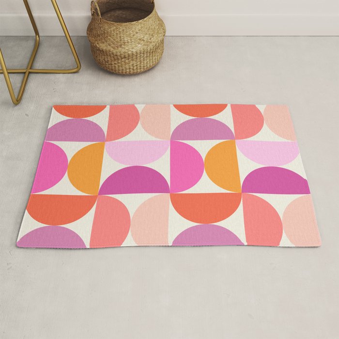 Mid Century Modern Shapes - Pink Rug Gallery Image 1