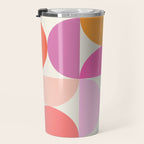 Mid Century Modern Shapes - Pink Travel Mug Gallery Image 3