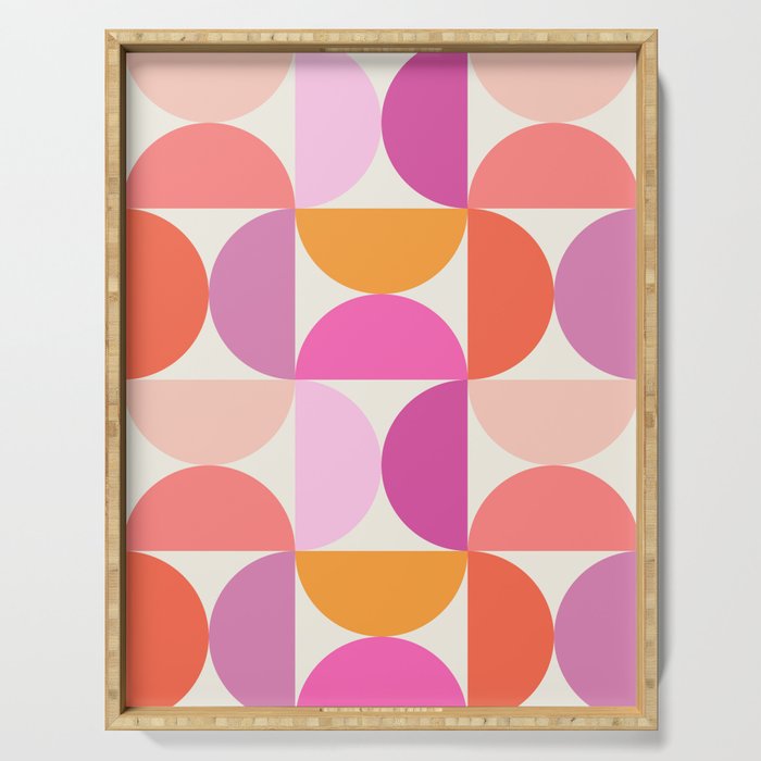 Mid Century Modern Shapes - Pink Serving Tray Gallery Image 1