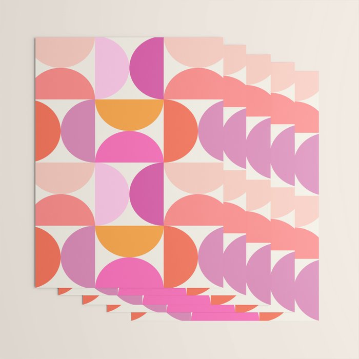 Mid Century Modern Shapes - Pink Wrapping Paper Gallery Image 3
