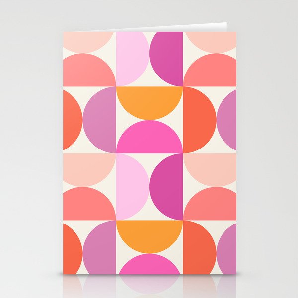 Mid Century Modern Shapes - Pink Stationery Card Gallery Image 2