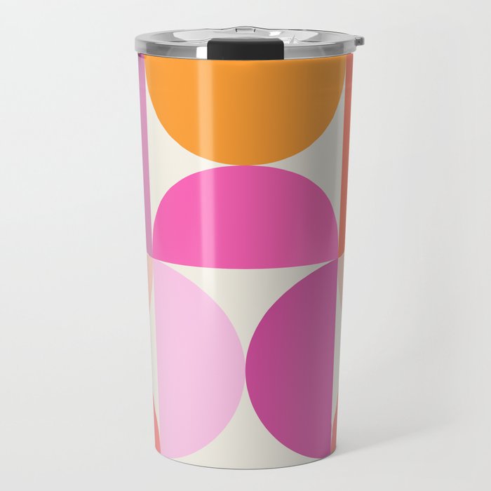 Mid Century Modern Shapes - Pink Travel Mug Gallery Image 1