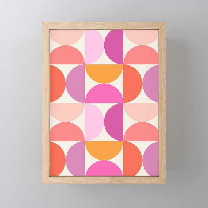 Mid Century Modern Shapes - Pink Mini Art Print Gallery Image 1