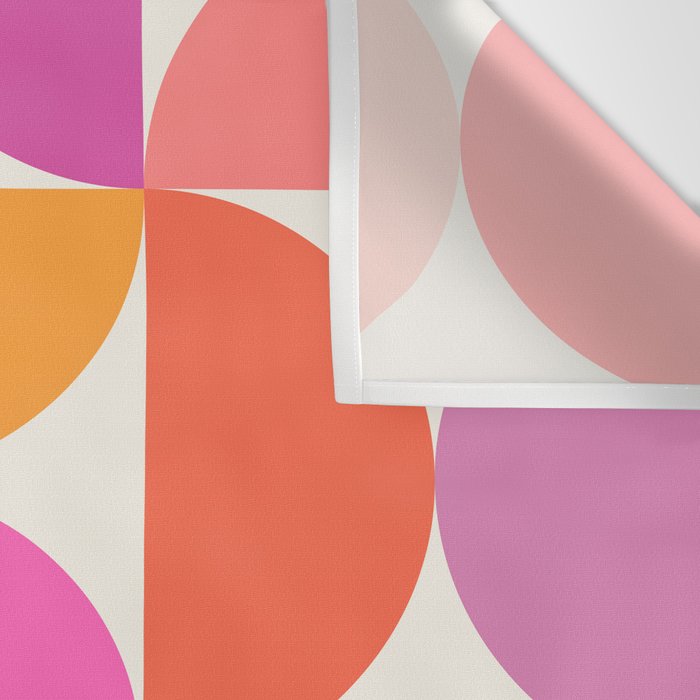 Mid Century Modern Shapes - Pink Wall Tapestry Gallery Image 3