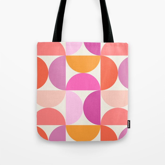 Mid Century Modern Shapes - Pink Tote Bag Gallery Image 1