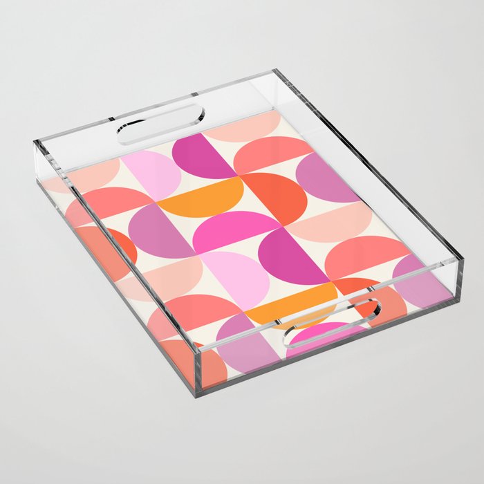 Mid Century Modern Shapes - Pink Acrylic Tray Gallery Image 1